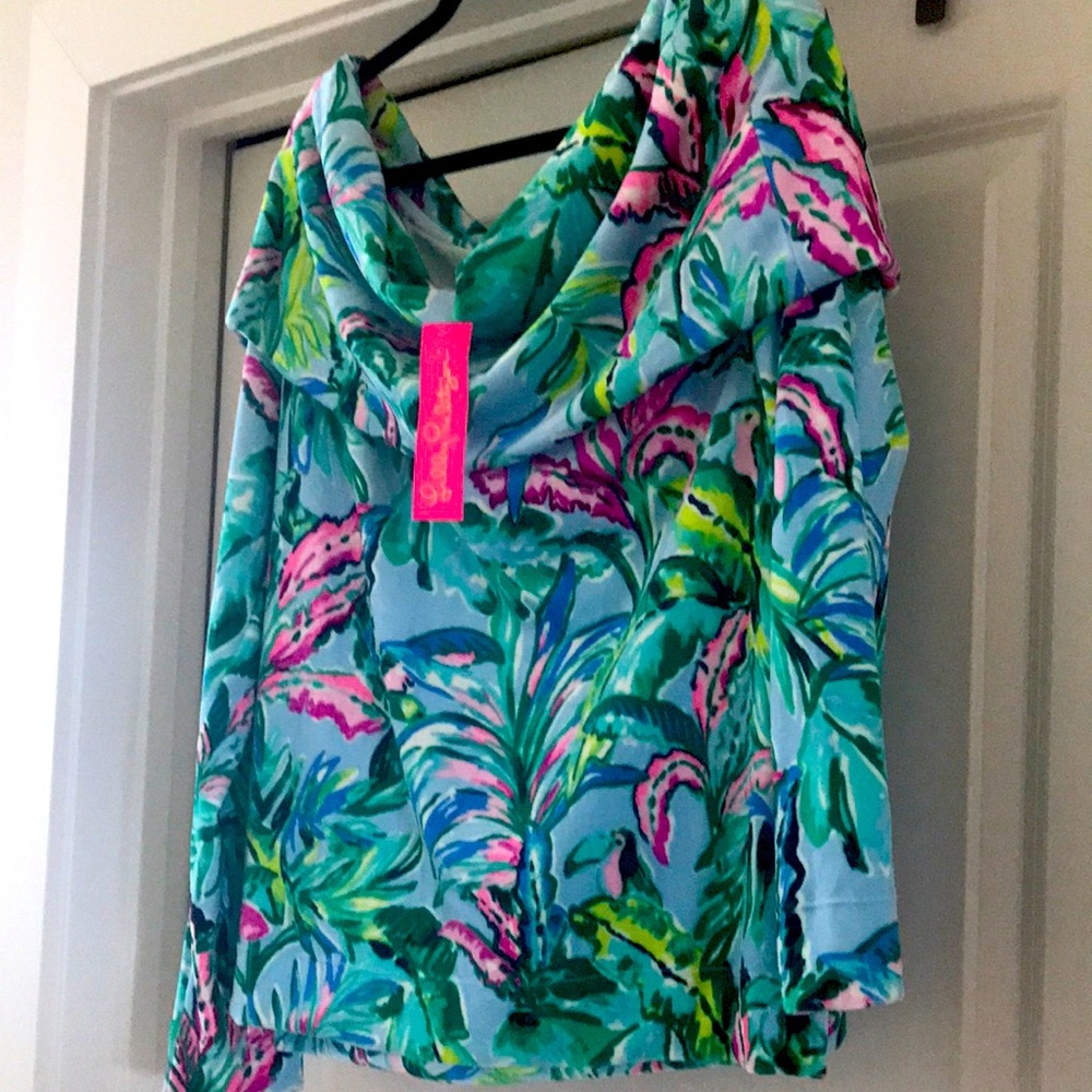 NWT Belinda Velour Off-the Shoulder Sweatshirt